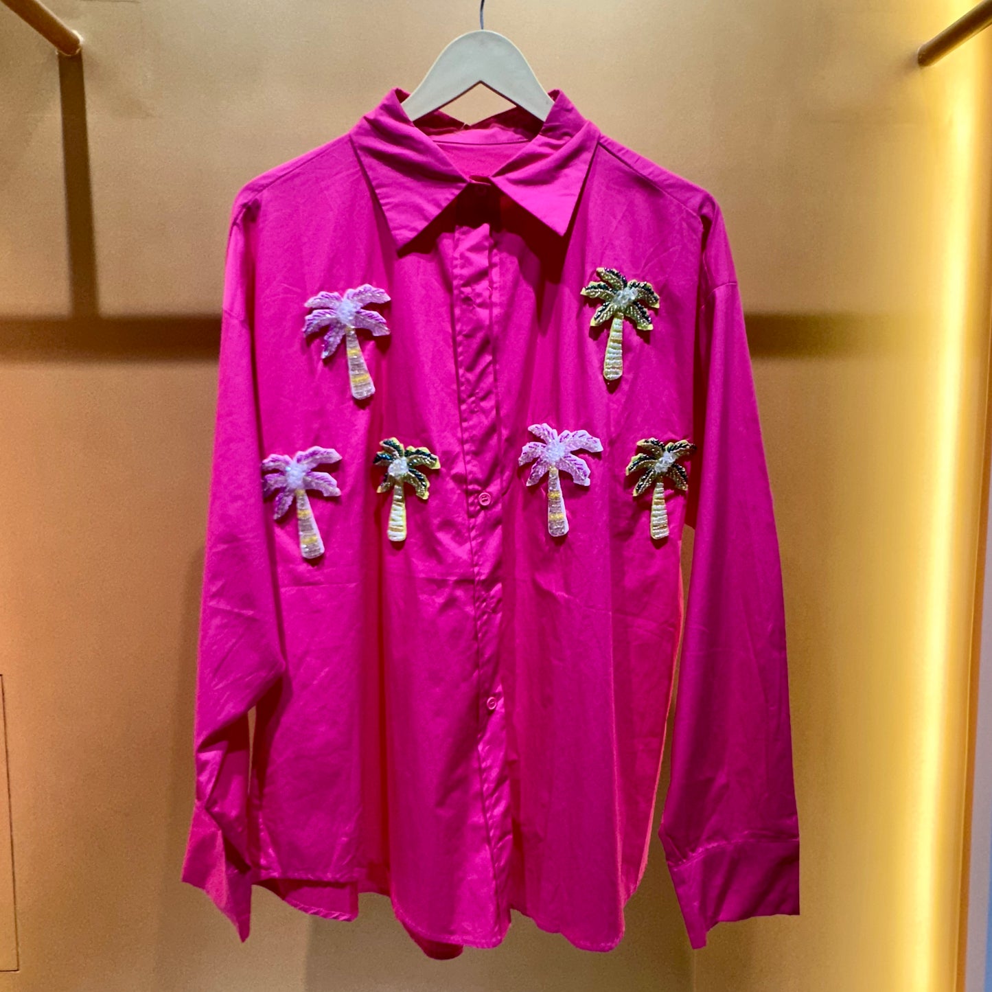 Neon Tropical Embroidered Shirts