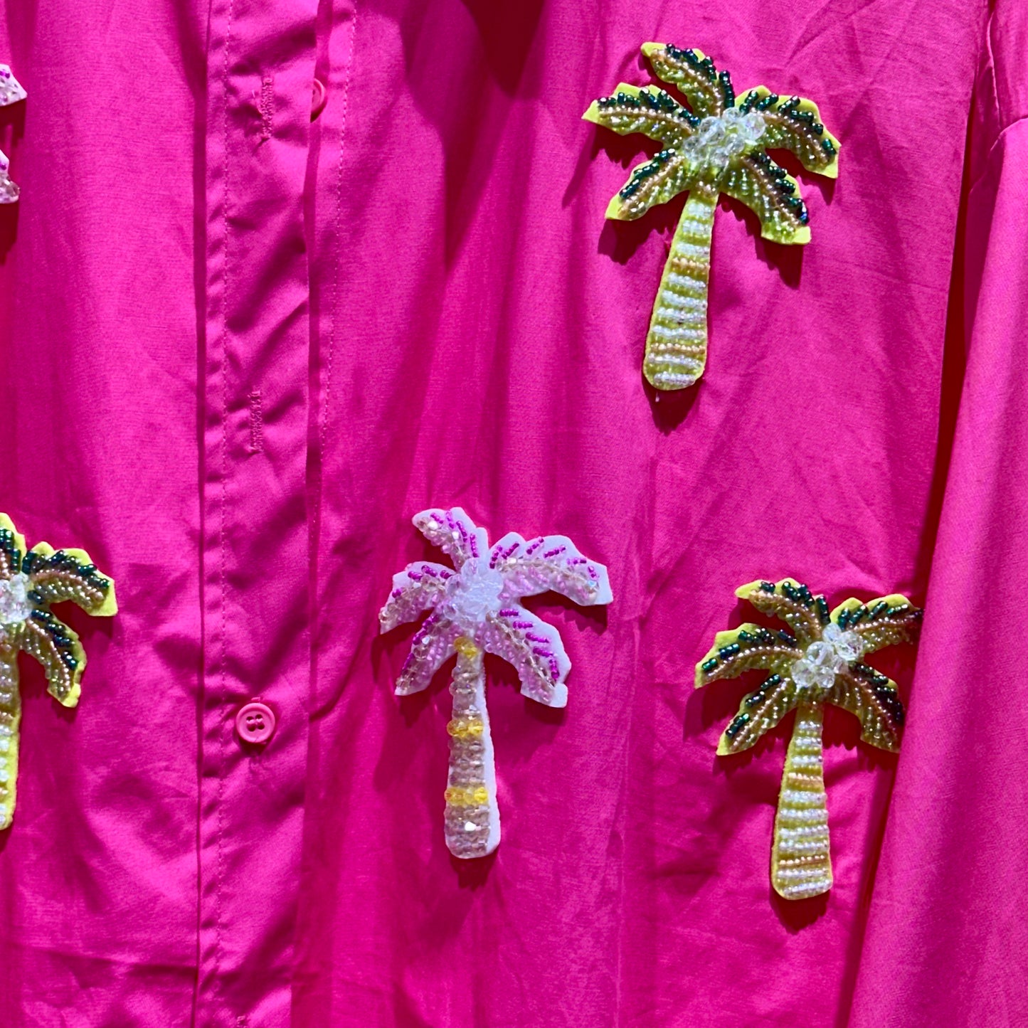 Neon Tropical Embroidered Shirts
